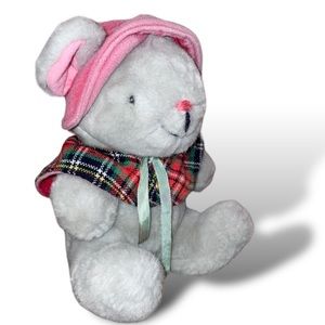 Vintage 1983 Carousel by Guy Christmas Holiday Mouse 9" Plush Stuffed Animal Toy